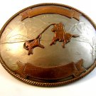 Large Vintage German Silver Western Cowboy Calf Roping Belt Buckle