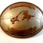 Large Vintage German Silver Western Cowboy Calf Roping Belt Buckle
