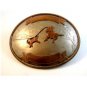 Large Vintage German Silver Western Cowboy Calf Roping Belt Buckle