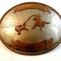 Large Vintage German Silver Western Cowboy Calf Roping Belt Buckle