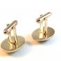 Vintage Gold Tone & Tiger Eye Cufflinks Signed Dante