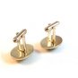 Vintage Gold Tone & Tiger Eye Cufflinks Signed Dante