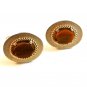 Vintage Gold Tone & Tiger Eye Cufflinks Signed Dante