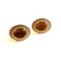 Vintage Gold Tone & Tiger Eye Cufflinks Signed Dante