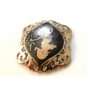 Vintage Siam Sterling Black Niello Enamel Dancer  Brooch bc