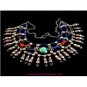 Vintage Egyptian Tribal Sterling Silver Turquoise Lapis Coral Necklace Choker 16