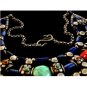 Vintage Egyptian Tribal Sterling Silver Turquoise Lapis Coral Necklace Choker 16