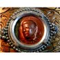 Vintage 3D Image of John Kennedy in Copper Unknown Language Belt Buckle