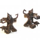 Vintage Siam Sterling Silver Dancer Cufflinks abc