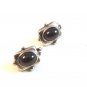 Sterling Silver Cabachon Garnet Stud Earrings