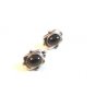 Sterling Silver Cabachon Garnet Stud Earrings