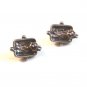 Sterling Silver Cabachon Garnet Stud Earrings