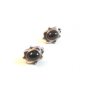 Sterling Silver Cabachon Garnet Stud Earrings