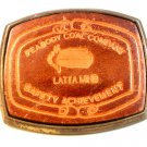 Vintage Peabody Coal Company Latta Mine Leather Belt Buckle Signed El Cid