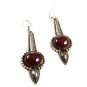 Sterling Silver & Red Long Dangley Earrings 8614