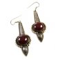 Sterling Silver & Red Long Dangley Earrings 8614