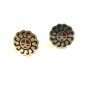 Vintage Zuni Native American Sterling Silver Inlaid Cufflinks Signed Bell