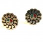 Vintage Zuni Native American Sterling Silver Inlaid Cufflinks Signed Bell
