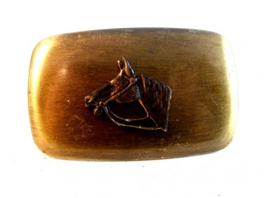 Vintage Western Cowboy Horse Head Belt Buckle Made in U.S.A. by Chambers