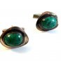 Vintage Southwest Tribal Coin 900 Silver & Green Cufflinks