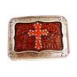 Western Cowboy Cross Leather Belt Buckle Unmarked