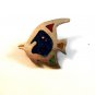 Vintage Sterling Silver Green Angel Fish Brooch / Pendant Marked Codena
