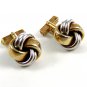 Swank 2 Tone Silver & Goldtone Large Knot Cufflinks 10222013