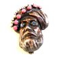 Vintage Sterling Silver & Pearls & Coral & Blue Topaz Ali Baba Brooch