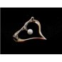 Vintage Sterling Silver & Pearl Heart Brooch