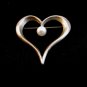 Vintage Sterling Silver & Pearl Heart Brooch
