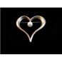 Vintage Sterling Silver & Pearl Heart Brooch