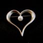 Vintage Sterling Silver & Pearl Heart Brooch