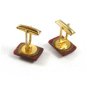 True Vintage 1970's - 1980's Goldtone Goldstone Cufflinks Unmarked 103114