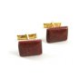 True Vintage 1970's - 1980's Goldtone Goldstone Cufflinks Unmarked 103114