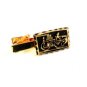 Vintage Gold Tone & Black Antique Fire Wagon Tie Clasp