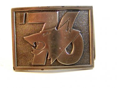 Vintage 1976 Wolfs Head Motor Oil Company Belt Buckle
