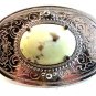 Vintage Silver Tone & Natural Stone ? Belt Buckle