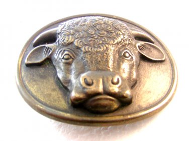 Vintage 1975 Malcolm Hereford Cows Cocktail Brass Belt Buckle