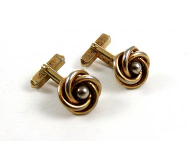 Swank 2 Tone Silver & Goldtone Knot Cufflinks 10222013