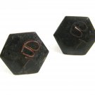 Handmade Black Enameled Intials BT Copper Cufflinks Unmarked 101514