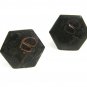 Handmade Black Enameled Intials BT Copper Cufflinks Unmarked 101514