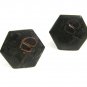 Handmade Black Enameled Intials BT Copper Cufflinks Unmarked 101514