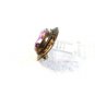 Victorian Gold or Brass Tone Black Enamel Amythest Brooch