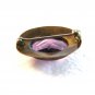 Victorian Gold or Brass Tone Black Enamel Amythest Brooch