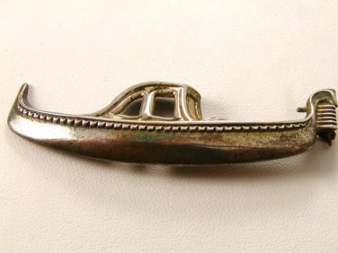 Vintage Sterling Silver Beau Gondola Venice Italy Brooch