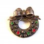 Vintage Silver Sterling Silver Christmas Wreath Brooch
