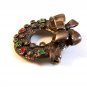 Vintage Silver Sterling Silver Christmas Wreath Brooch