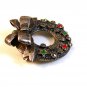 Vintage Silver Sterling Silver Christmas Wreath Brooch