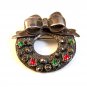 Vintage Silver Sterling Silver Christmas Wreath Brooch