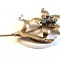 Vintage Sterling Silver & Vermeil Flower Brooch
